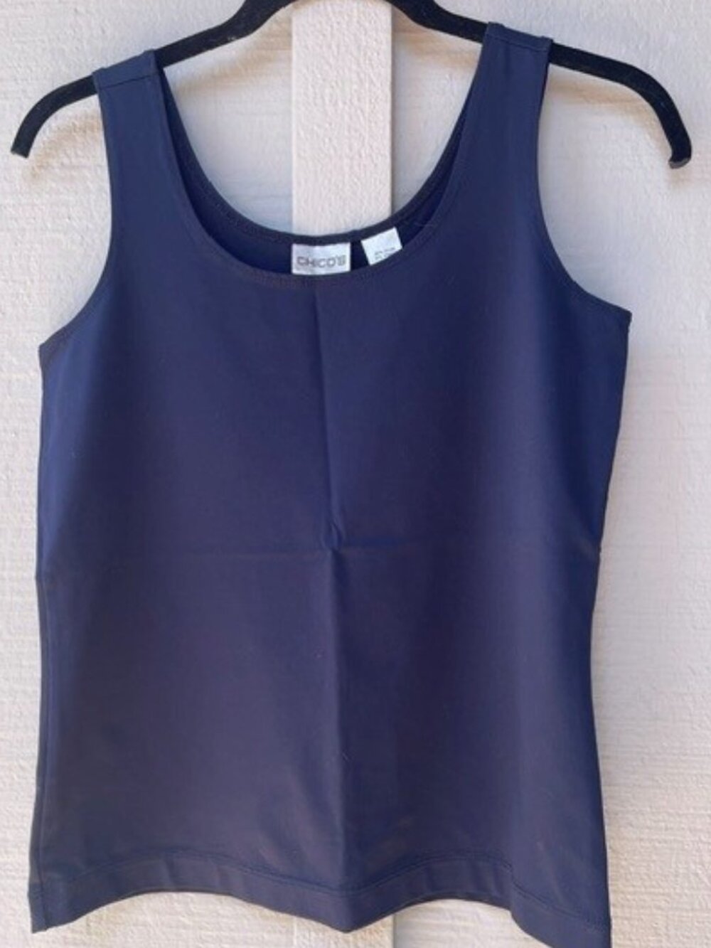 CHICO'S Scoop Neck Stretch Sleeveless Tank Top - Blue